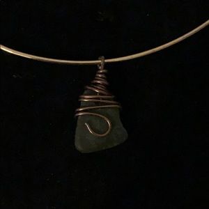 Wire wrapped glass necklace VACATION HOLD